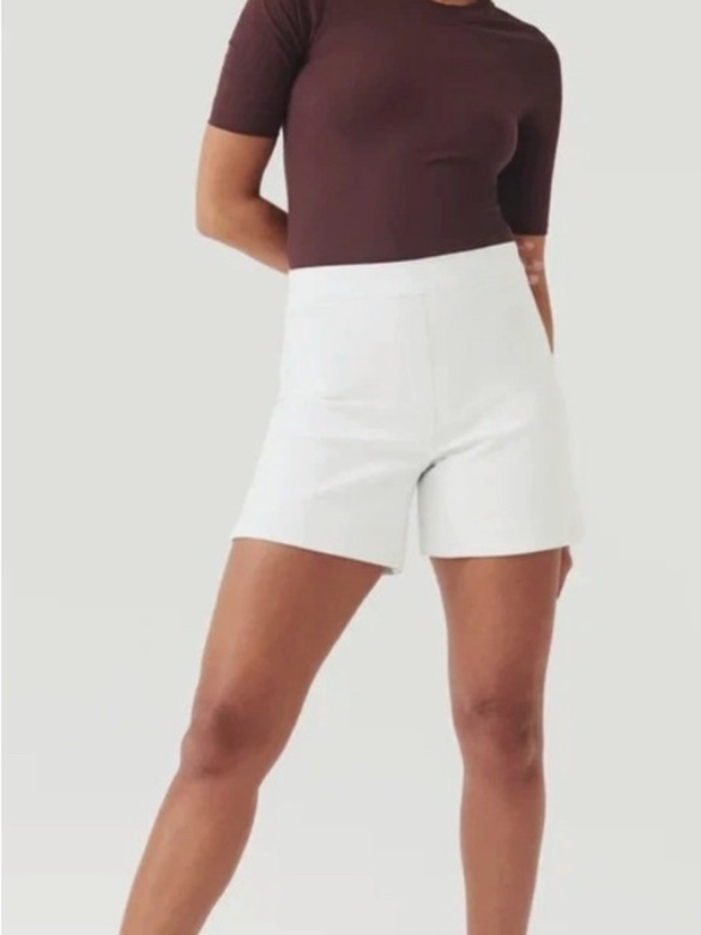 SPANX White Pull-On Tummy Control Tailored Shorts